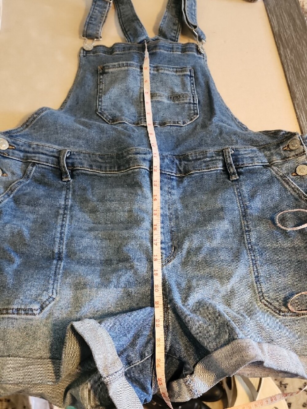 Ava & Viv Classic Blue Denim Overalls Size Youth 18 - Picture 7 of 9